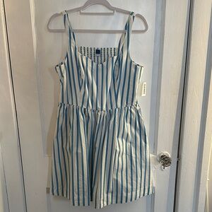 Old Navy Blue and White Striped Sundress